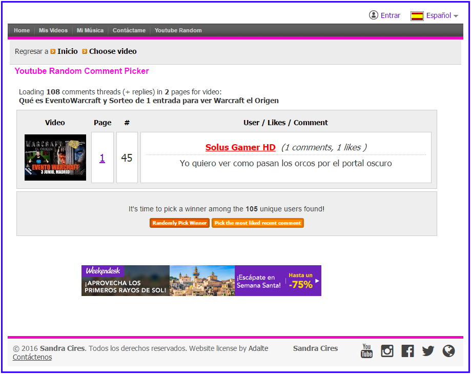 Ganador Youtube evento warcraft