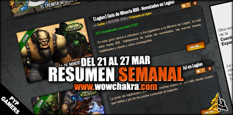 Resumen semanal wowchakra