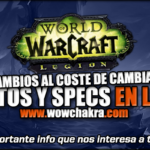 Costes en Legion para cambiar talentos y especializaciones