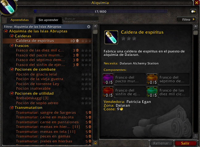 Rangos de Alquimia Legion