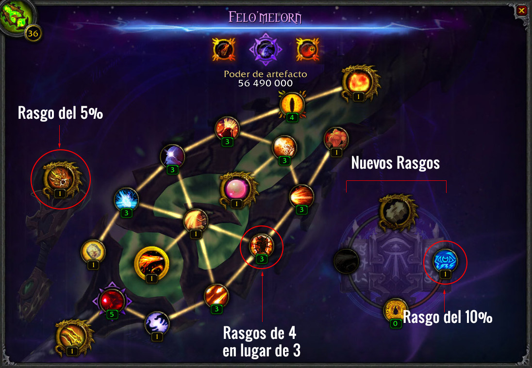 Rasgos de Artefacto 7.2