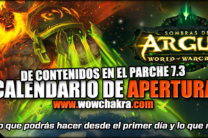 Calendario de apertura de Contenidos en el Parche 7.3