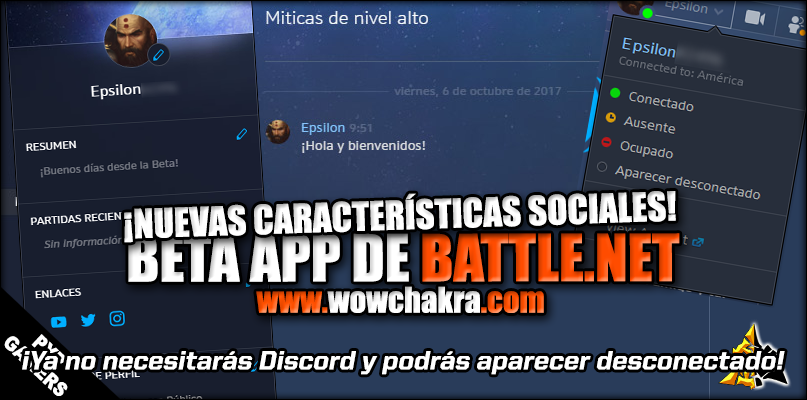 Nuevas características sociales APP Battle Net