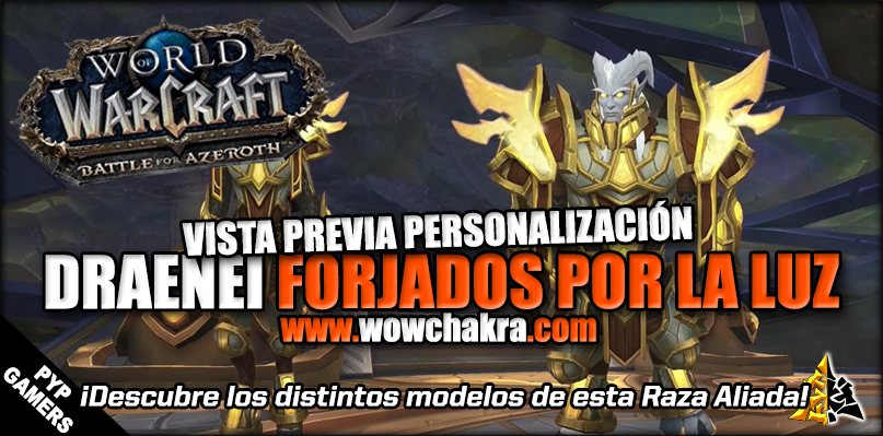 Vista previa personalización Draenei Forjados por la Luz