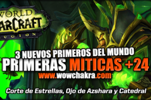 Primeras mítica+ de nivel 24 completadas en el Parch 7.3