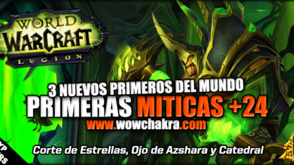 Primeras mítica+ de nivel 24 completadas en el Parch 7.3