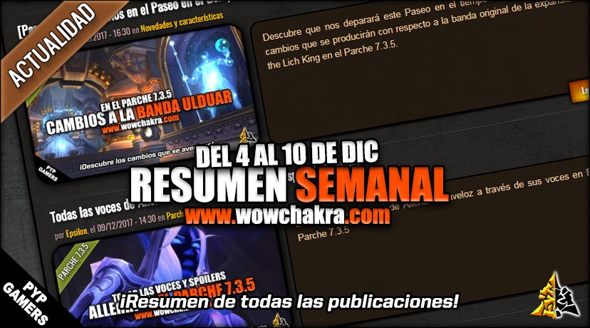Resumen semanal wowchakra