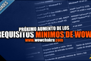 Aumento de requisitos mínimos de World of Warcraft