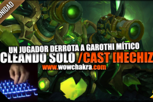 Un jugador derrota a Garothi usando solo /cast hechizo