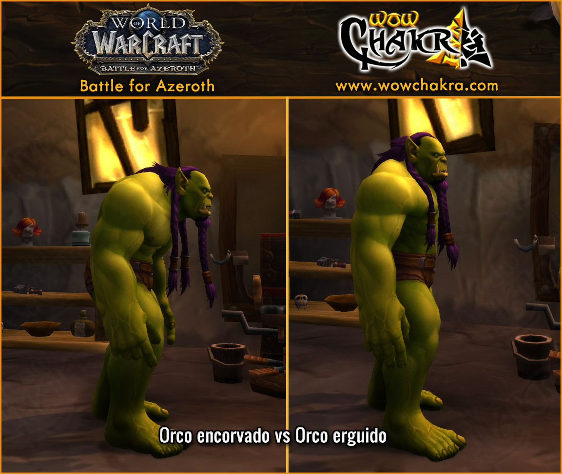 Comparativa Orcos erguidos orcos encorvados