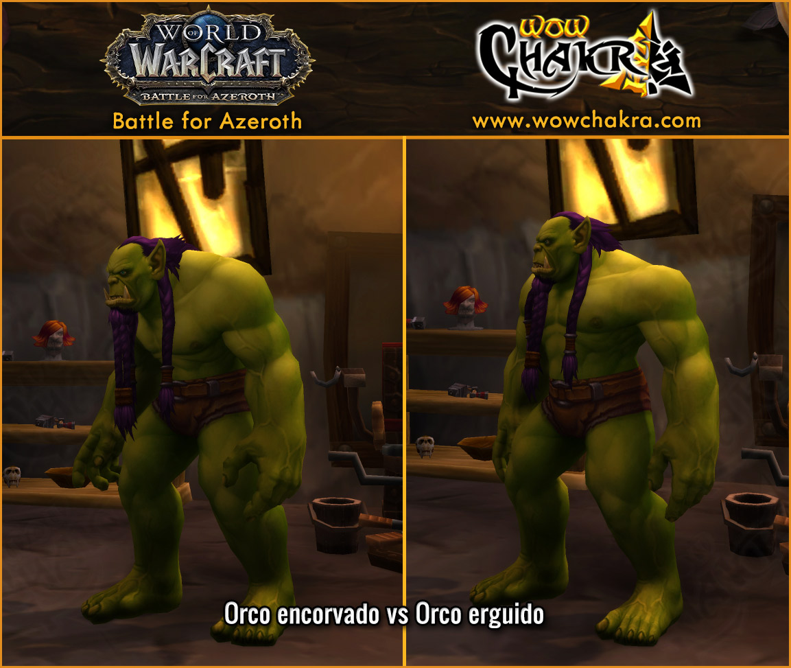Comparativa Orcos erguidos orcos encorvados