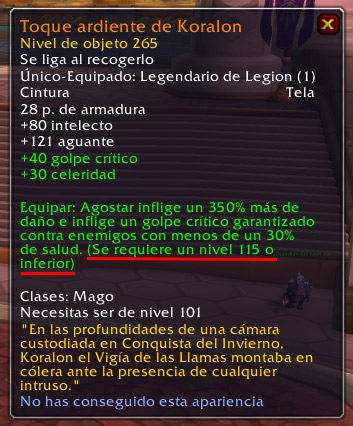 Legendario Legion en Bfa