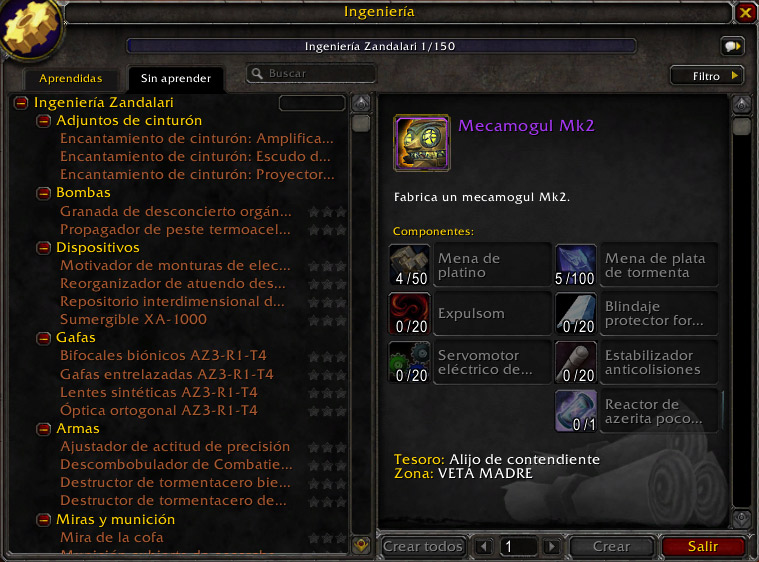 Ingeniería de Battle for Azeroth