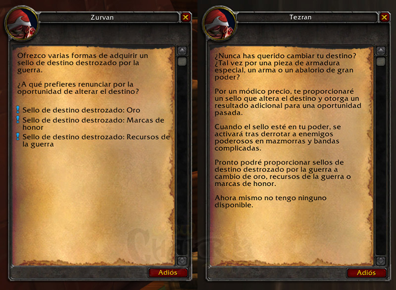 Misiones Sellos de Destino Destroazado