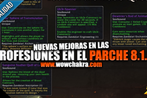 Mejoras en las profesiones en el parche 8.1.5