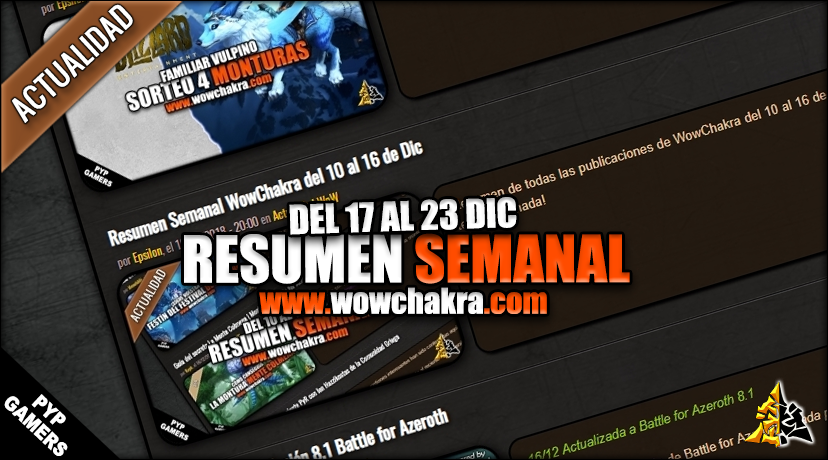 Resumen semanal wowchakra
