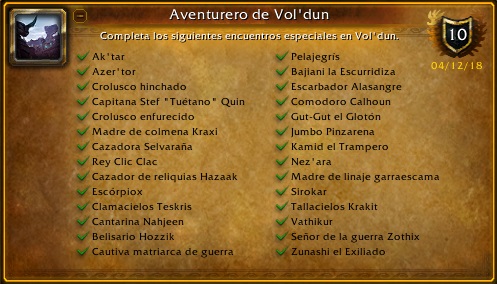 Guia Logro Aventurero de Vol'dun