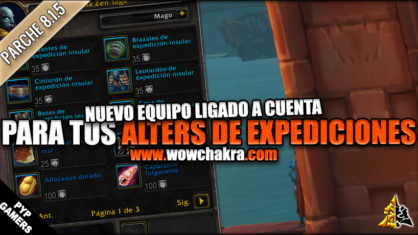 Equipo ligado a cuenta expediciones Insulares Parche 8.1.5