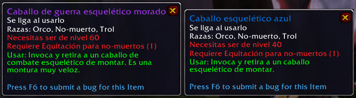 Monturas raciales WoW Classic