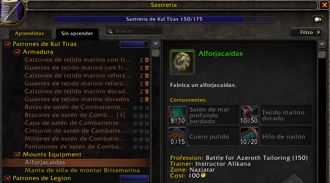 Novedades Sastreria 8.2