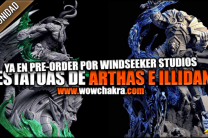 Estatuas de Arthas Menethil e Illidan Tempestira
