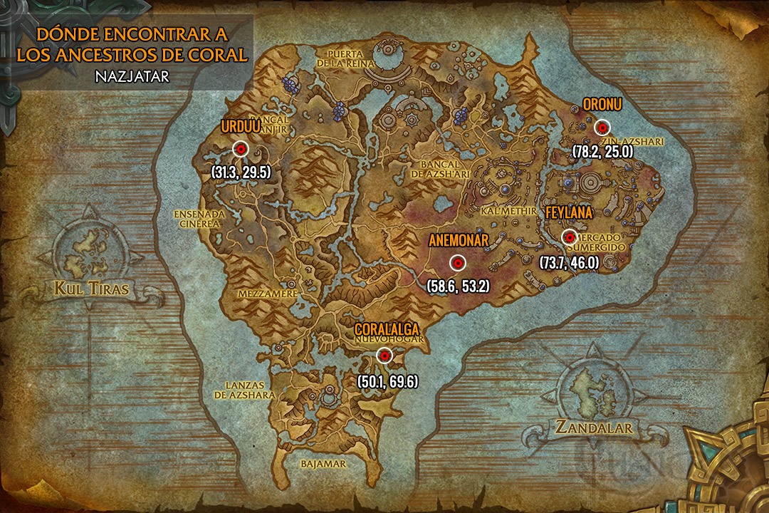 Cómo activar a los Ancestros de Coral en Nazjatar