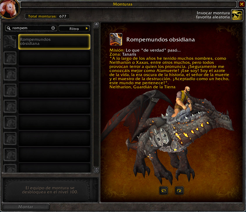 Diario de Monturas Parche 8.2.5