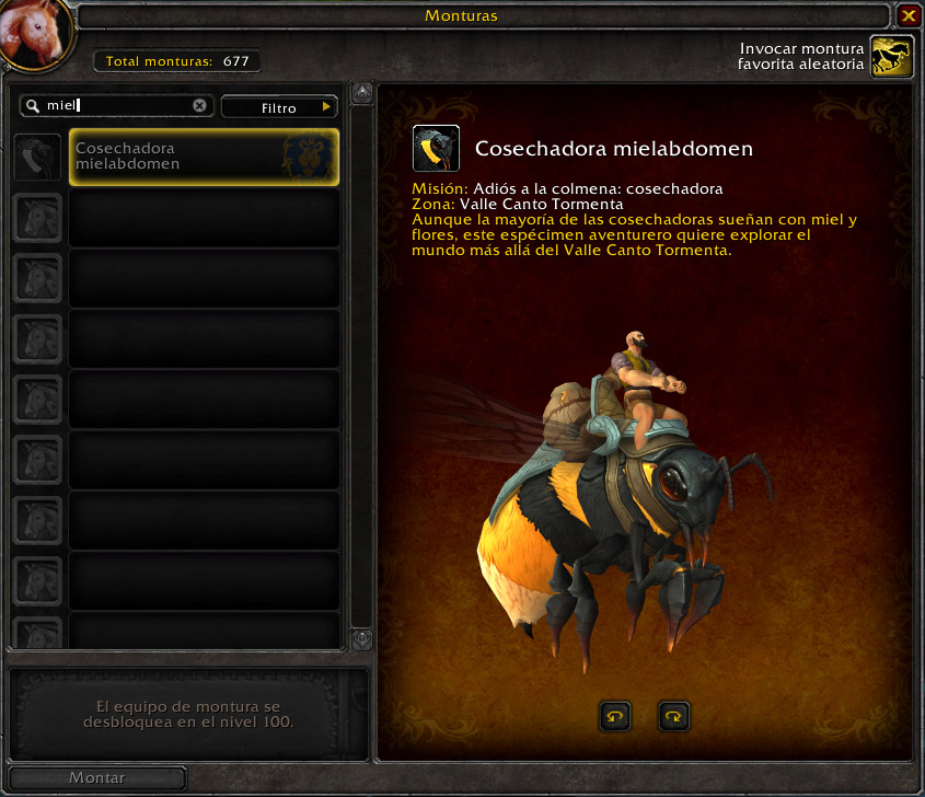 Diario de Monturas Parche 8.2.5