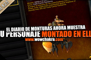 El diario de monturas ahora muestra a tu personaje montado en ellas | Parche 8.2.5