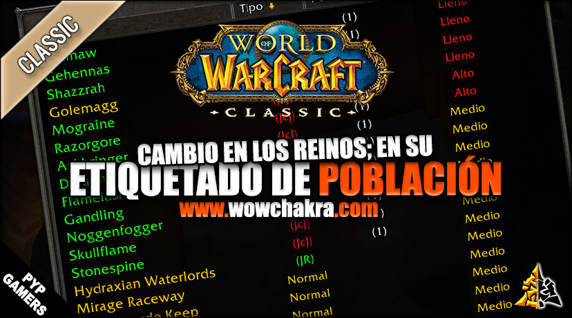 Cambio en el etiquetado de la población de los reinos