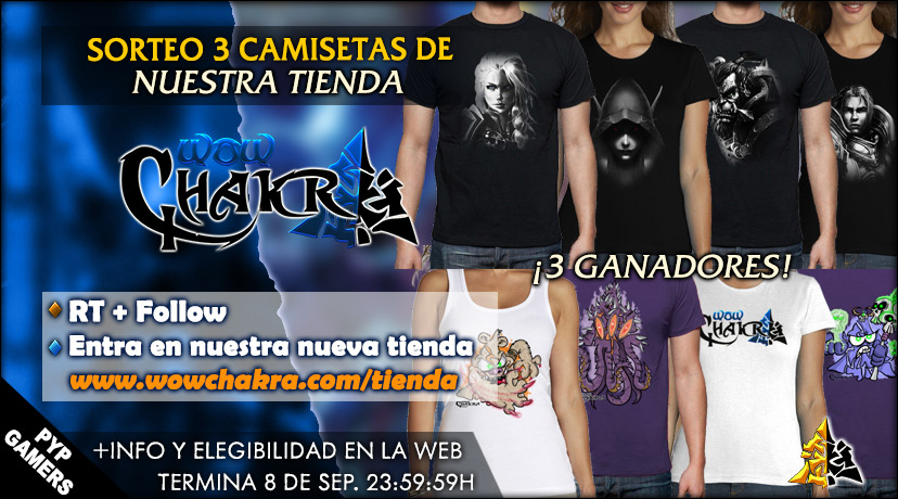 Sorteo 3x Camisetas de la Tienda de WowChakra
