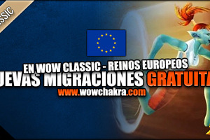 Nuevas transferencias de personajes gratuitas en WoW Classic para los Reinos Europeos