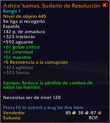 Capa Legendaria de Battle for Azeroth