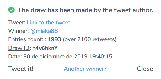 Ganador Sorteo