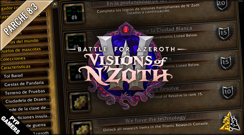 Nuevos logros del Parche 8.3.0