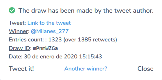 Ganador Sorteo