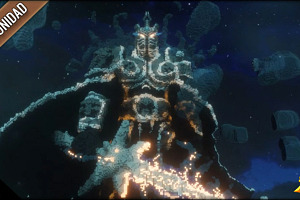 Estatua del Rey Exánime realizada en Minecraft por The secret hobby
