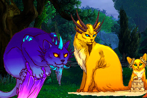 Dragones Aspecto representados por gatos