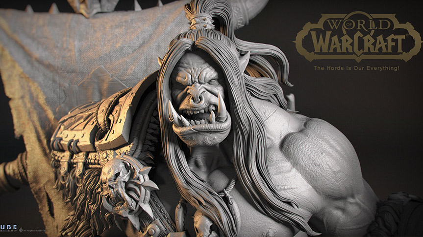 Escultura digital de Grommash Grito Infernal