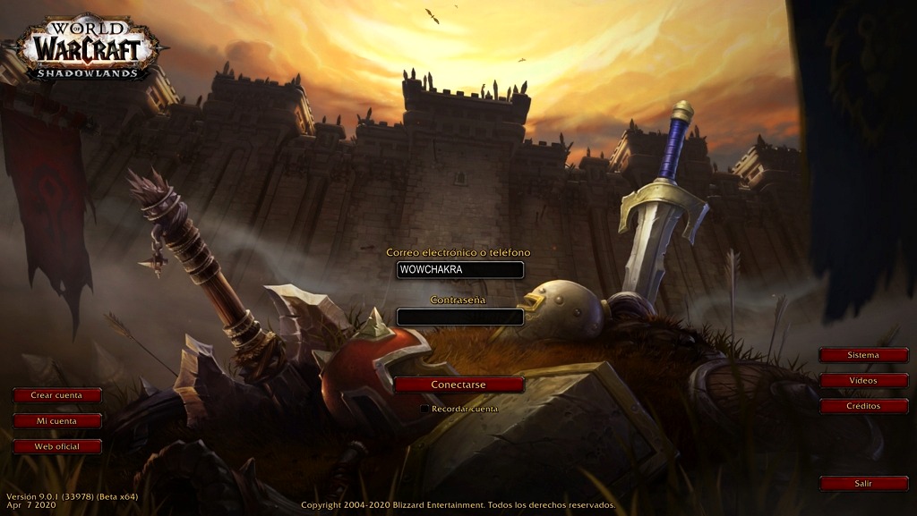 Pantalla de Carga Shadowlands
