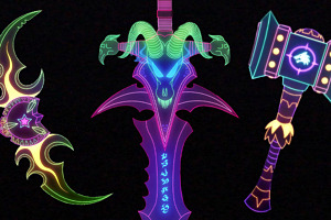 Fan Art de armas del WoW estilo Neón