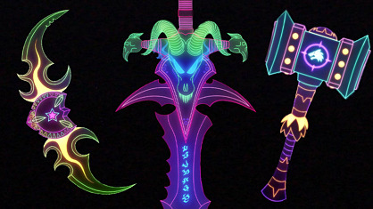 Fan Art de armas del WoW estilo Neón