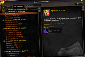 Recetas de encantamiento de Shadowlands