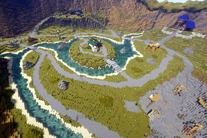 Cuenca de Arathi recreado en Minecraft