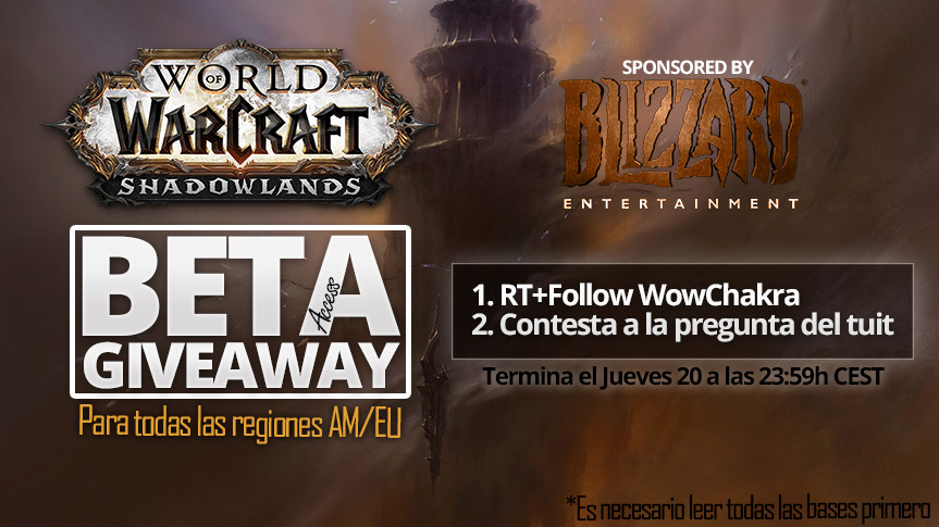 Sorteo de 10 accesos a la Beta de Shadowlands en Twitter