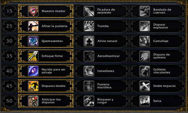 Cambios en Habilidades y Talentos al Cazador | Shadowlands Talentos Cazador Puntería Shadowlands