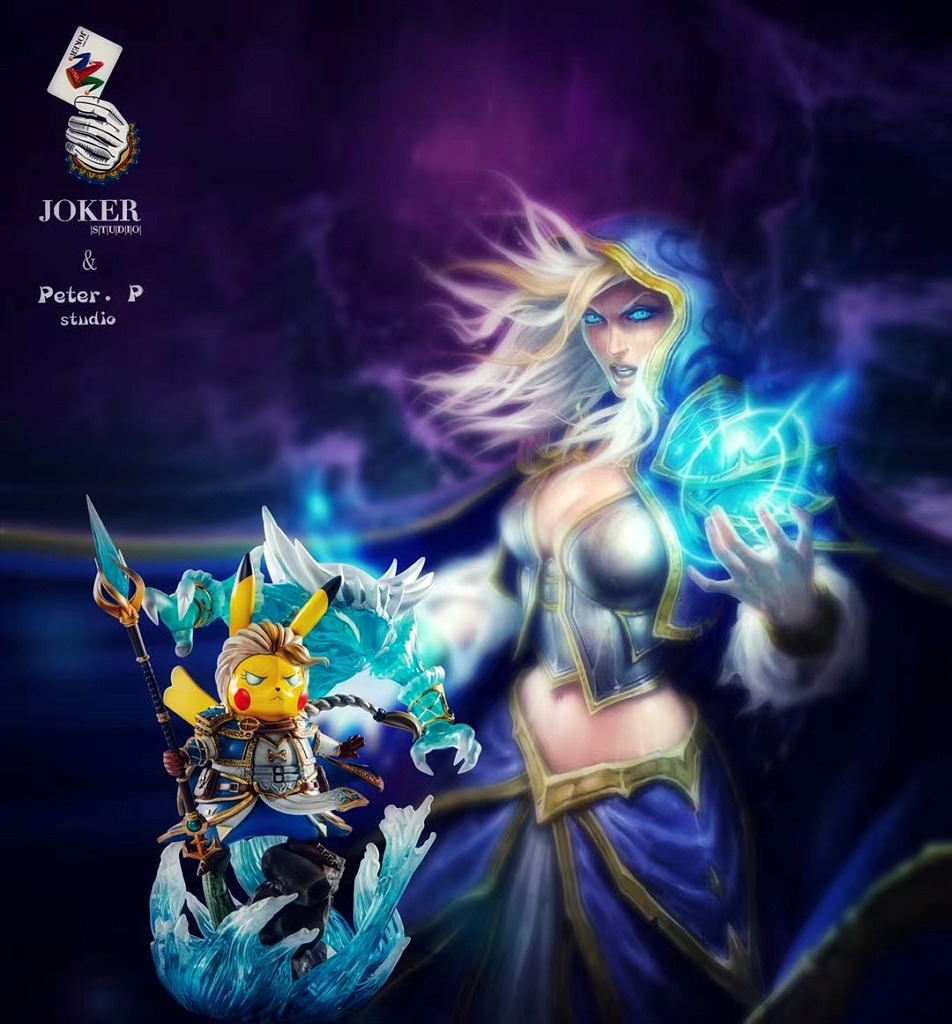 Estatua de Pikachu como Jaina con su elemental