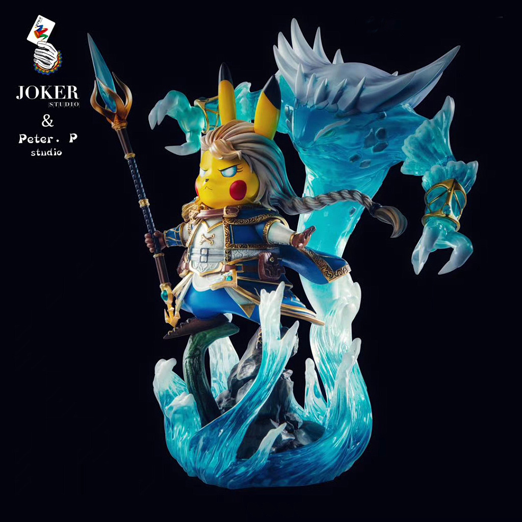 Estatua de Pikachu como Jaina con su elemental