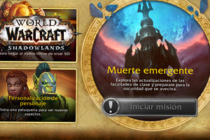 Pestaña de novedades del parche pre-expansión de Shadowlands