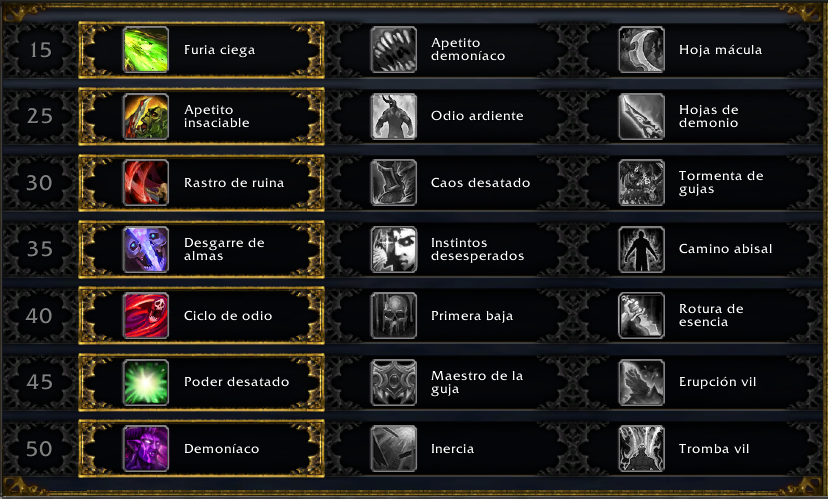Cambios en Habilidades y Talentos al Cazador de Demonios | Shadowlands Talentos Cazador de Demonios Devastación Shadowlands